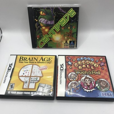 Super Monkey Ball Touch & Roll, Brain Age Train Your Brain Nintendo DS Centipede