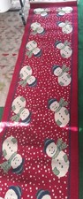Christmas Snowman Runner Rug 93" Red Holiday Winter Floor Carpet 23" Wide