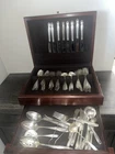 Stradivari by Wallace Sterling Silver Flatware Set 82 Pieces With Wood Case