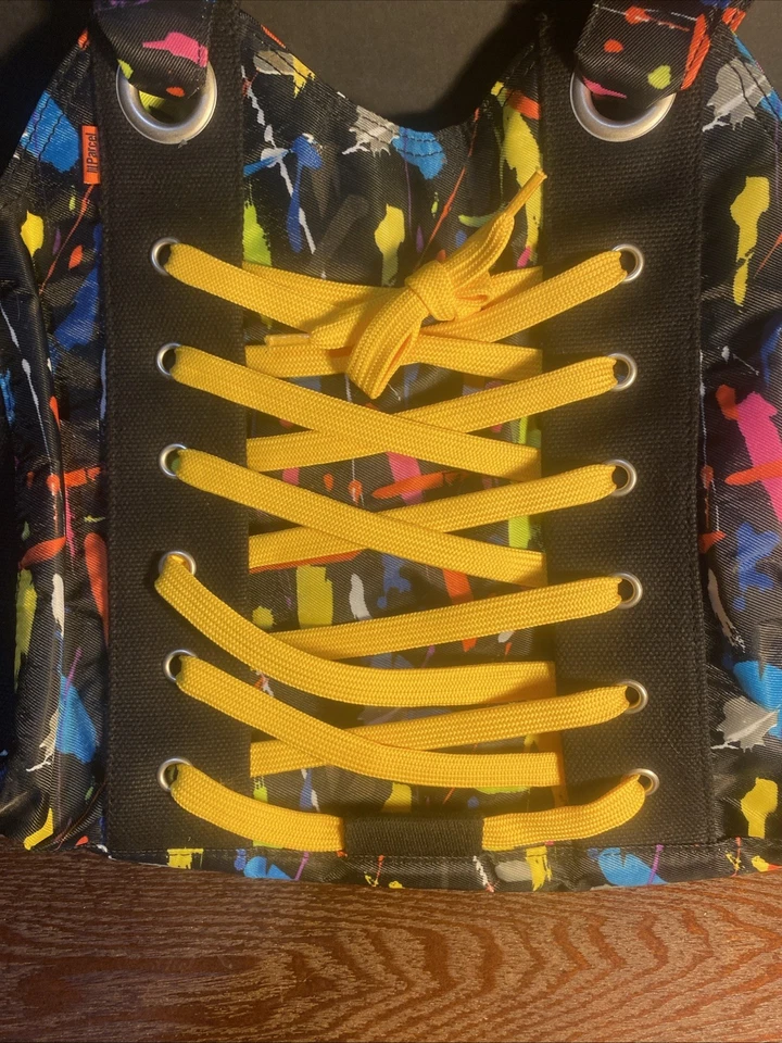 III посылка черная краска брызги нейлона и холста наплечная сумка. Много карманов.  - Изображение 2 из 4