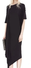 Acne Studios Tammi Dress Black Asymmetrical Draped Cocoon Style 38 - UK 10