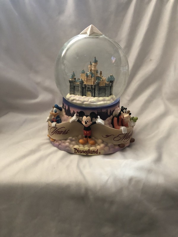 Vintage Disneyland Castle Musical Snow Globe, 45 Years of Magic