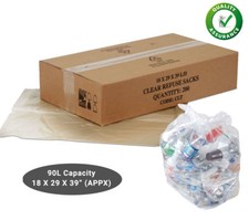 Clear Refuse Sacks 140G Strong Bin Bags Rubbish Scrap / Waste Recycling