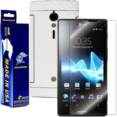 ArmorSuit Sony Ericsson Xperia ion Screen Protector + White Carbon Fiber Skin
