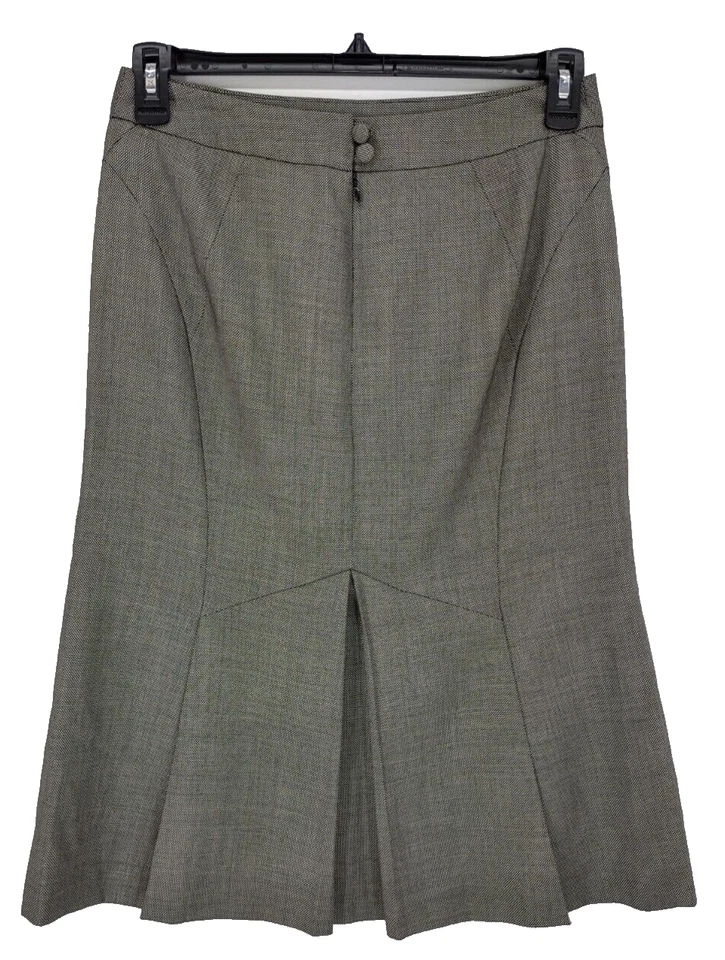 Falda Ann Taylor Loft Para Mujer Talla 6 Gris Mezcla Lana Plisada Cremallera Trasera Foto 2 de 4