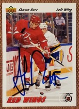 1991 Upper Deck #315 Shawn Burr Detroit Red Wings Original Hockey Card JSA AUTO