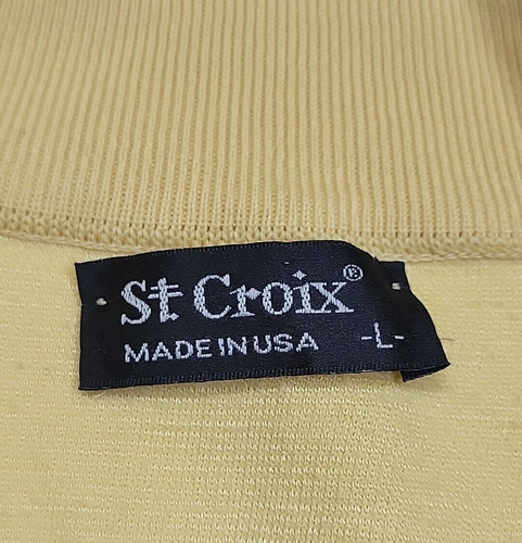 Vintage St. Croix Quarter Zip Yellow Micro Fiber Sweater Men's Large Made In USA - Picture 7 of 10
