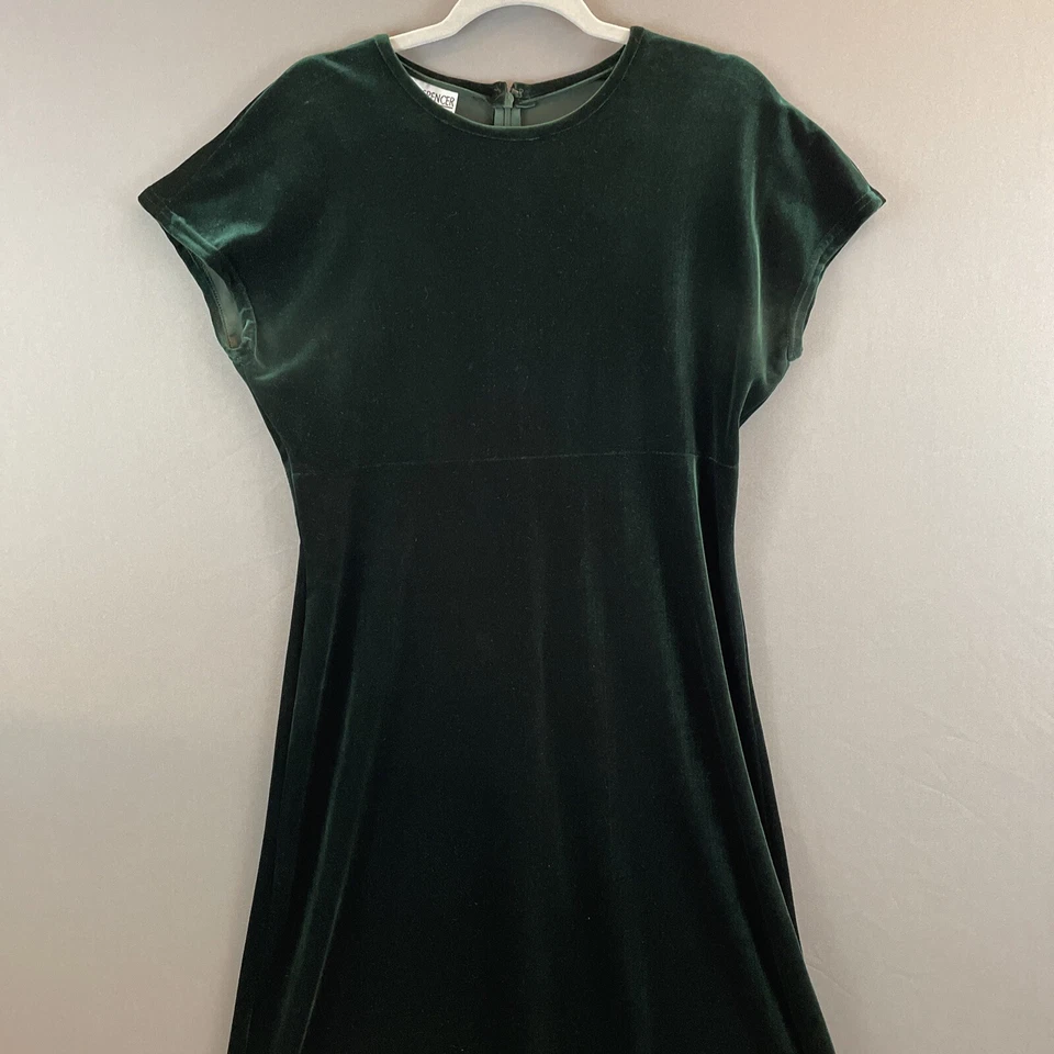 Винтажный K.C. Платье макси Spenser New York эластичное бархатное темно-зеленое размер 14 США - Изображение 2 из 4