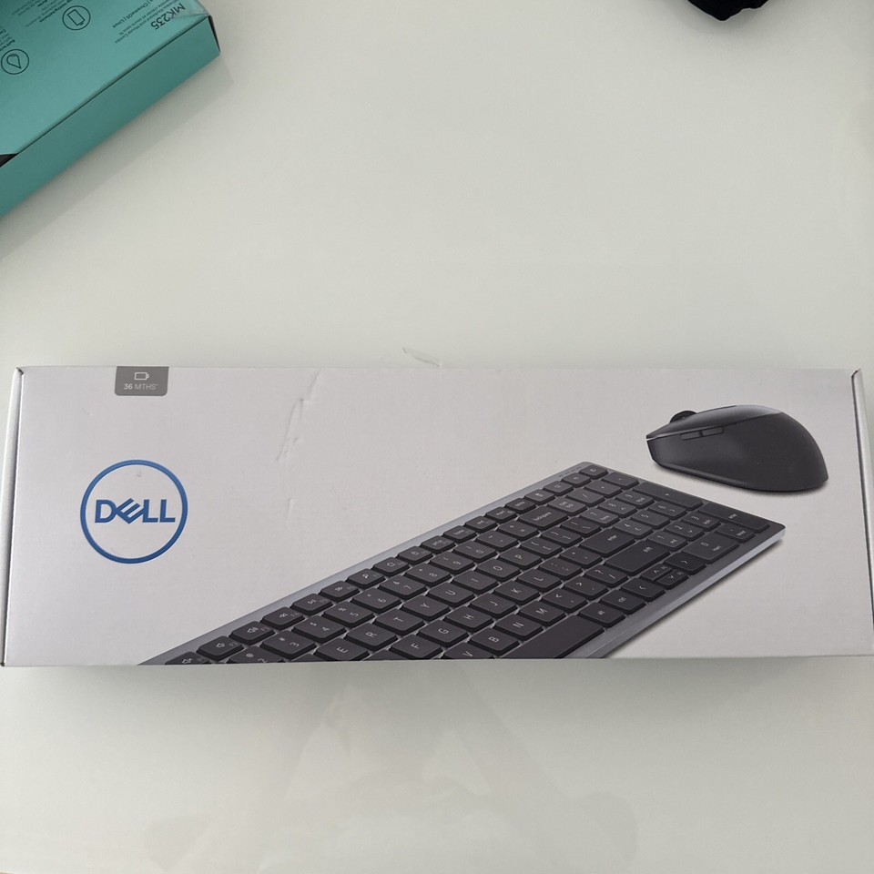 Unused Dell MultiDevice Wireless Keyboard and Mouse Combo KM7120W GY