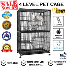 4 Level Ferret Bird Cage Cat Budgie Hamster Rat Large Cages On Wheels Pet Aviary