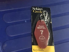 New: Schitts Creek Rosebud Motel Key Keyring Plastic Red Room Rm 7 Keychain Clip