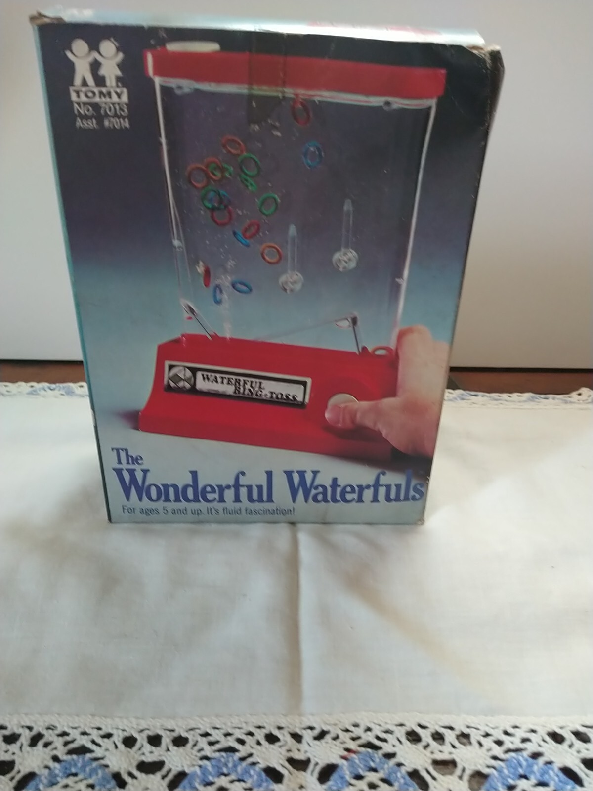 Vintage 1976 Tomy The Wonderful Waterfuls Ring Toss Game Box Red 7013