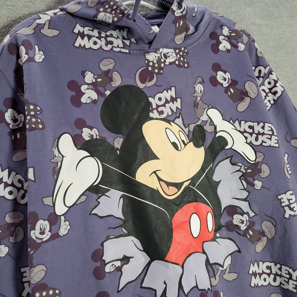Disney Niños Sudadera XL Púrpura Sudadera con Capucha Logo Estampado Completo Polar Pullover Juvenil Foto 2 de 4