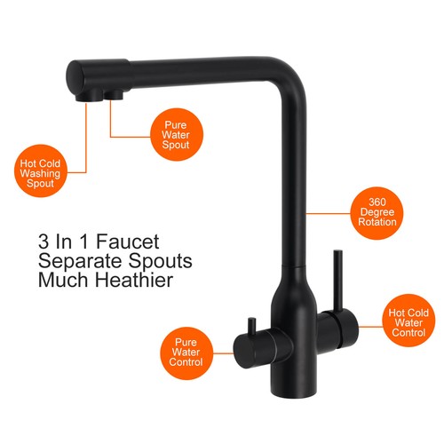 Matte Black Round Kitchen Mixer Spout Basin Faucet Shower Head Wall Rail Arm Set - Picture 78 of 225
