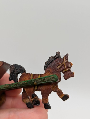 Vintage Miniature Horse Drawn Wooden Wagon Dollhouse Size - Picture 10 of 14