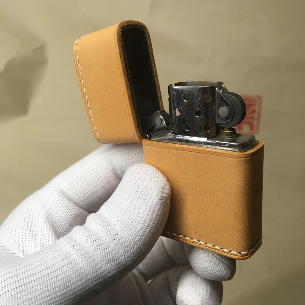 Hand Made Veg tanned Leather Craft Case For Zippo Lighter Cowhide