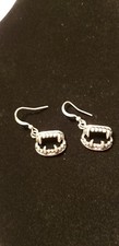 Vampire Teeth Earrings Halloween Metal Charms Dangle Hook Spooky Costume Jaws