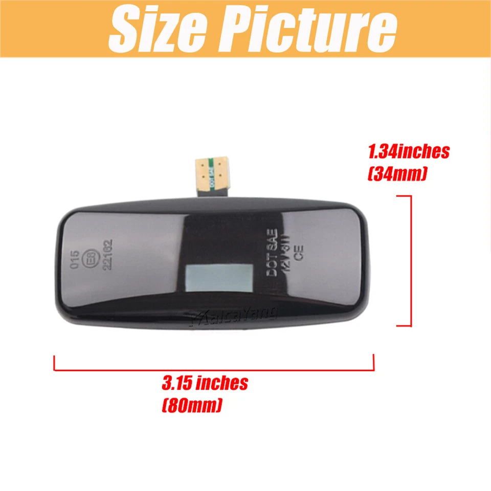 Black For Infiniti M35 M45 2005 2006-2007 3-Row LED Dynamic Side Marker Light - Image 2 of 4