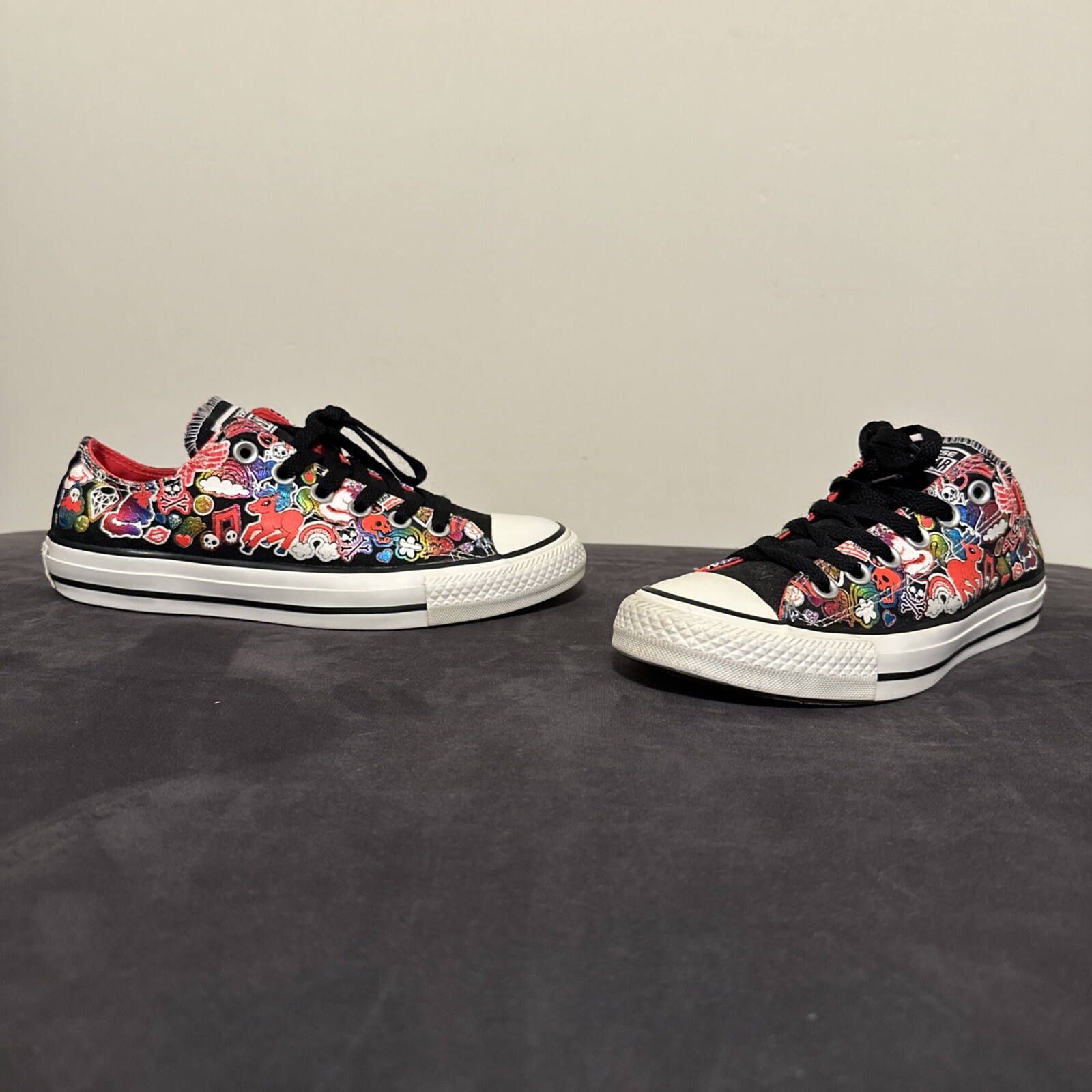 Converse All Star Black My Little Pony Skull Cupcake Chuck Taylor US Women 7