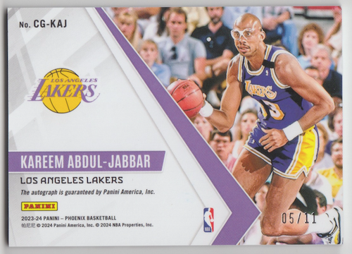 2023-24 Panini Phoenix Calligraphy Kareem Abdul-Jabbar Red Pandora FOTL Auto /11 - Picture 2 of 2