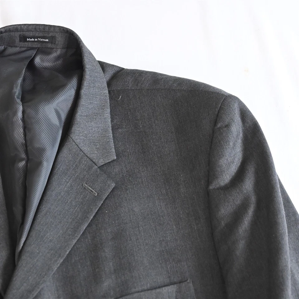 Linea Uomo Modern Fit 56R 48x30 Gray 100% Wool Mens Coat Jacket Pants Suit - Image 2 of 4