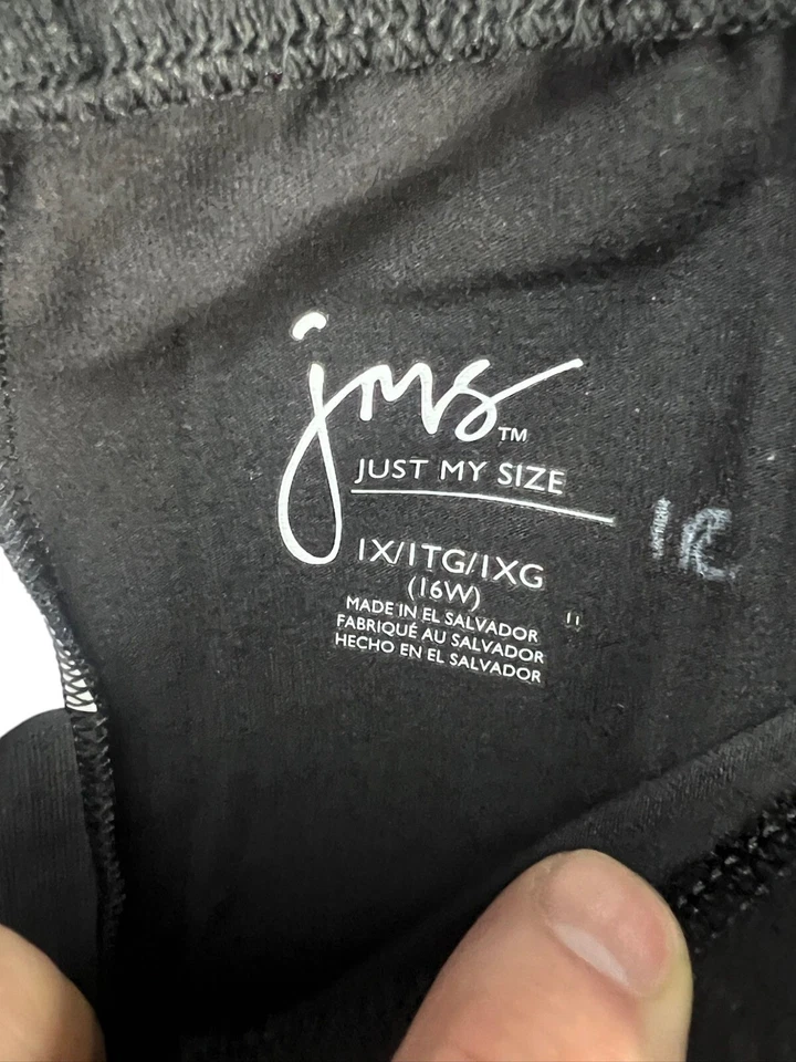 Женские черные леггинсы Just My Size Capri большого размера 1X эластичные готические нейтральные - Изображение 3 из 4