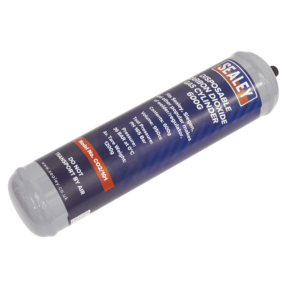 Sealey CO2-101 Disposable Carbon Dioxide Gas Cylinder 600g