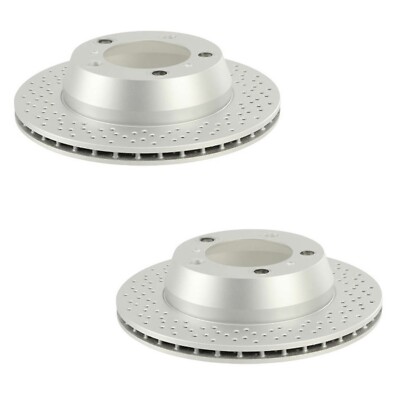 SHW Performance Set 2 Rear Drilled Disc Brake Rotors for 718 Boxster 718 Cayman
