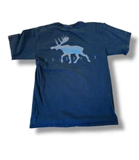 Crazy Shirts Vail Colorado Mens Size L Blue Moose Animal Nature Travel T Shirt
