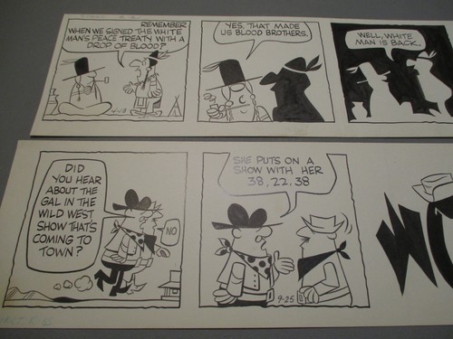 1962 & 1963 LOT 2 Original Art SHORT RIBS by FRANK O'NEAL - DAILY COMIC STRIPS - Picture 2 of 3