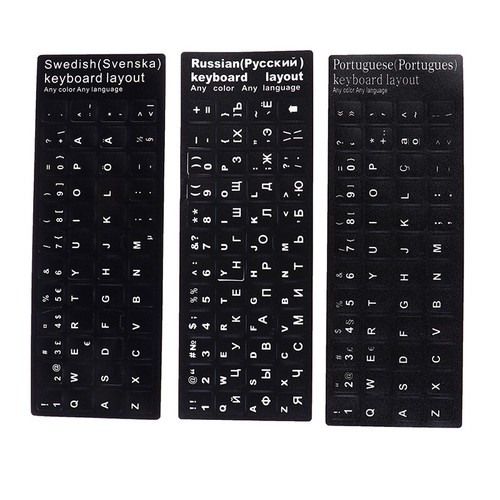 18x6.5cm Hebrew Russian Portuguese Spanish Sweden Keyboard Layout Stickers! DR - Afbeelding 3 van 17