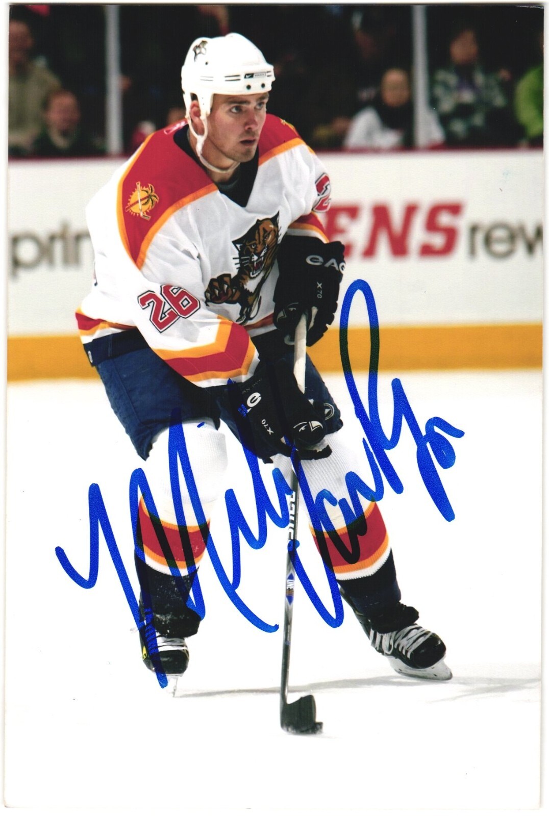 Mike Van Ryn Autographed 4x6 Color Photo Florida Panthers #26 White D