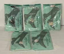 Lot 5 Silkies 911423 Queen 1 Dark Brown/Cream Microfiber Trouser Socks Unopened