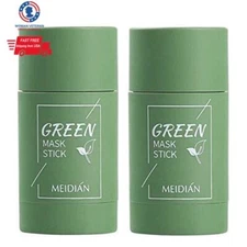 2PK Green Tea Clay Mask Stick Purifying Deep Cleansing Blackhead Acne Remover