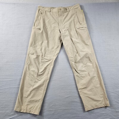The North Face Mens 38 Beige Hiking Pants Nylon Stretch Outdoor Trail Quick Dry