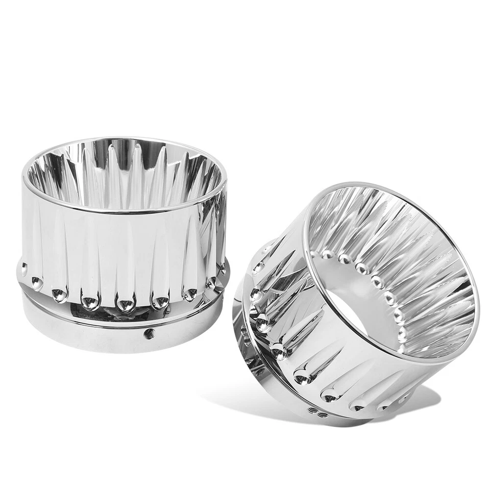 Puntas de escape cromadas de 4,4" solo para silenciadores antideslizantes para megáfono Harley Touring Foto 3 de 4