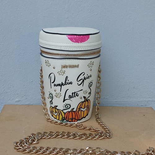 betsey johnson pumpkin spice latte purse