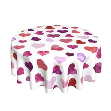 60 Inch Valentine's Day Round Tablecloth Decorative Table Cover for Home Kitchen