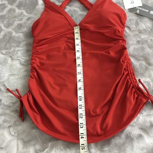 Athleta Size XS Side Scrunch Swim Tankini Top Red NWT $64 UPF Quick Drying - Picture 8 of 11