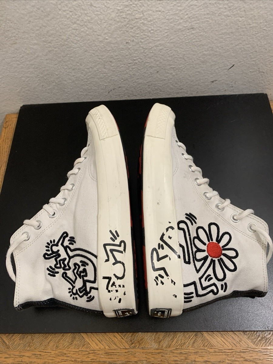 KITHxConverse Chuck 70 Hi 10.5美品 Converse X Keith Haring Chuck 70 High Top White Embroidered Men's