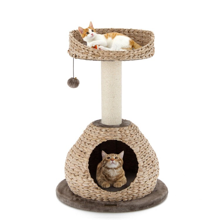 28" Multi-layer Cat Tree Handmade Cat Tree Tower Activity Center w/Jump Platform