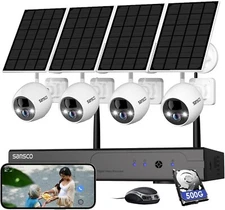 10CH NVR Wireless Battery Powered CCTV Security System 4MP Outdoor WiFi Camera