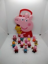 Peppa Pig Carry Along Friends Storage Case With 13 Figures Toy Lot