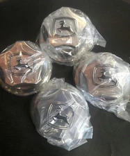  4 ~ John Deere Chrome Center Hub Caps for XUV Gator with 12" Alloy Rims