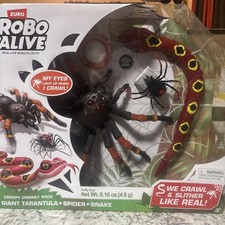 Robo Alive Giant Tarantula, Black Widow Spider  Snake 3 Robot Set By Zuru NEW