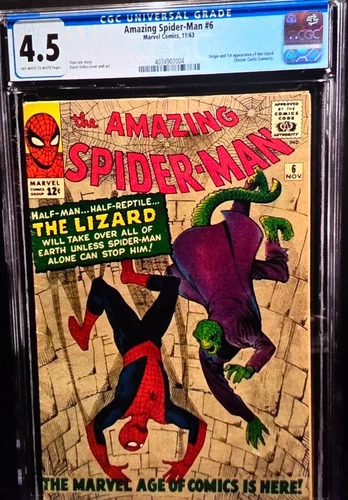 AMAZING SPIDER-MAN #6  CGC 4.5   1ST APP LIZARD   DITKO/LEE 1963