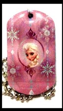 Disney Frozen Snow Queen Elsa Snowflakes Dog Tag Necklace Collectible 3 Gifts