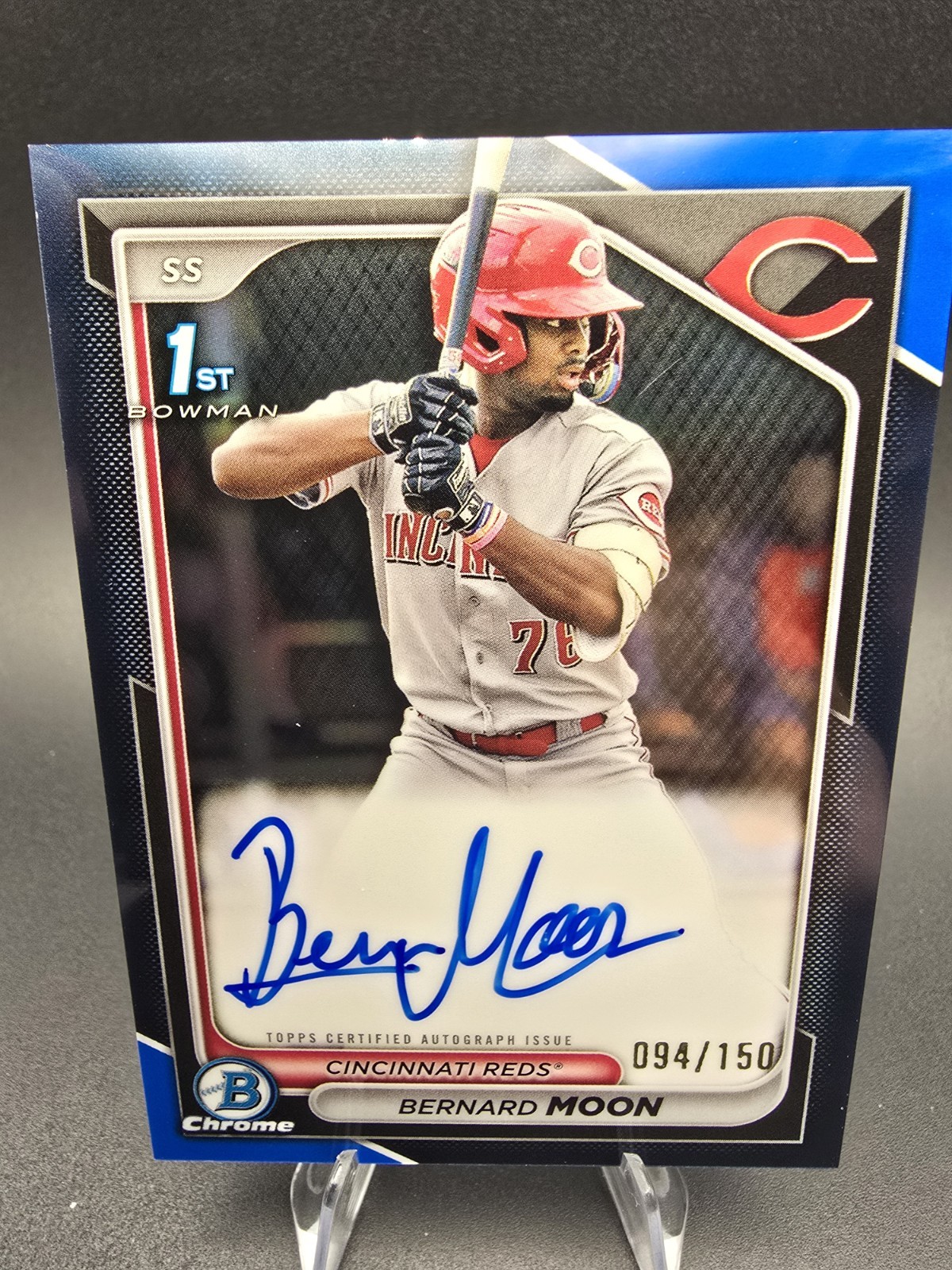 2024 Bowman Chrome ⚾️ Bernard Moon 1st Blue Refractor Auto /150 FREE SHIPPING 🔥