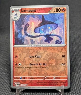 Lampent Common Reverse Holo Fire SV06: Twilight Masquerade Pokemon Card 037/167