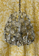 LAMPADARIO DESIGN OSCAR TORLASCO VINTAGE ACCIAIO VETRO MODERNARIATO MID CENTURY 